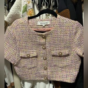 Elliatt Pastel Tweed Cropped Jacket